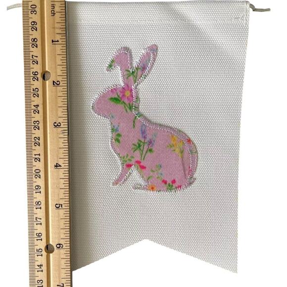 Happy Easter Banner Bunny Bunnies 5 ft Reusable Decor Flowers Spring Deck Party - Picture 5 of 7